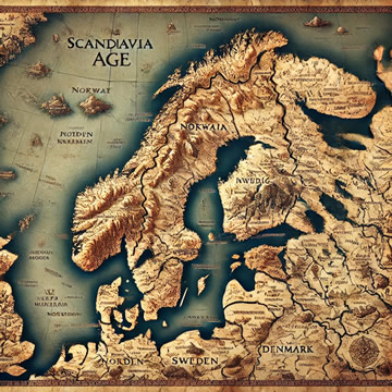 mapa de Escandinavia de la era Vikinga